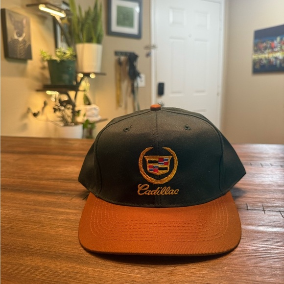 Unisex Cadillac Logo Green and Brown Snapback Hat Cap - Picture 1 of 2
